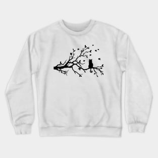 Cat sitting on tree Crewneck Sweatshirt